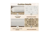 Aecojoy Outdoor Patio Furniture Set, 3 Pieces All Weather Wicker Rattan Sectional Sofa