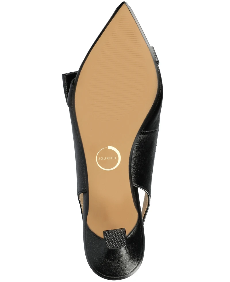 Journee Collection Women's Paloma Bow Kitten Heel Slingback Pumps