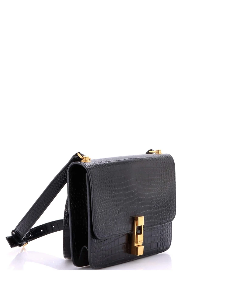 Pre-Owned Saint Laurent Medium Carre Satchel Embossed Leather