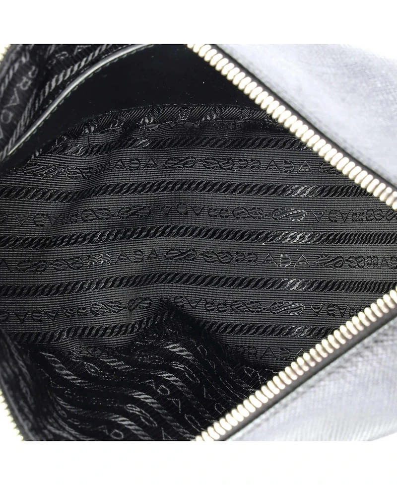 Pre-Owned Prada Small Triangle Logo Zip Crossbody Bag Saffiano Leather