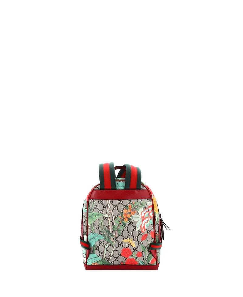 Pre-Owned Gucci Small Zip Pocket Backpack Tian Print Gg Coated Canvas