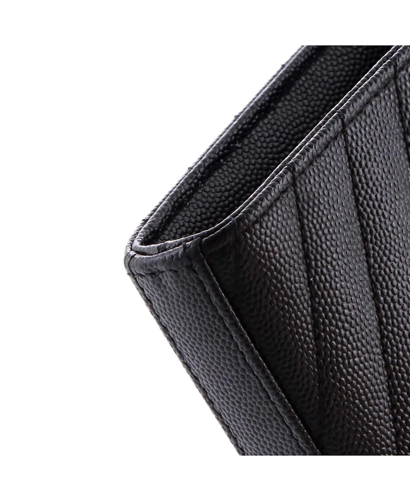 Pre-Owned Saint Laurent Medium Classic Monogram Wallet on Chain Matelasse Chevron Leather