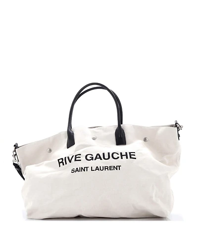 Pre-Owned Saint Laurent Maxi Rive Gauche Shopper Tote Canvas