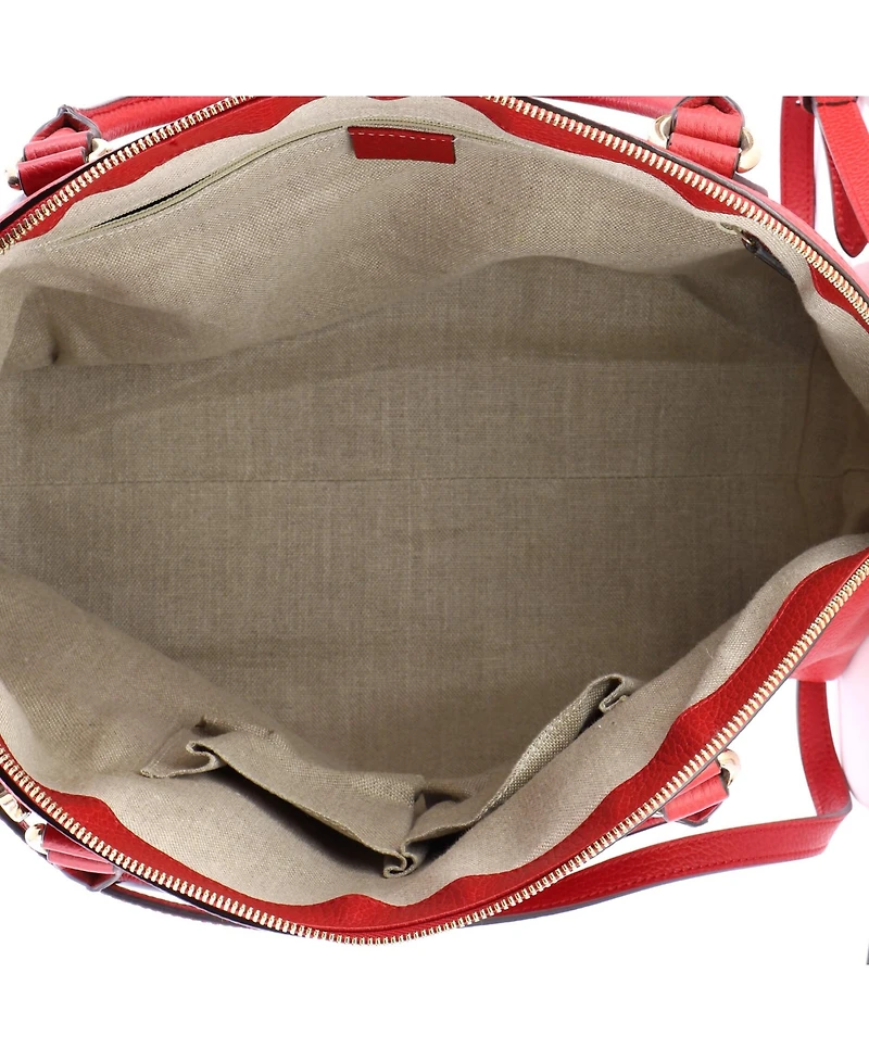 Pre-Owned Gucci Medium Gg Charm Convertible Dome Satchel Leather