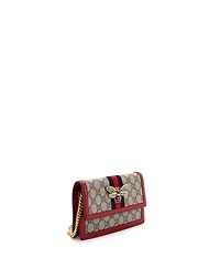 Pre-Owned Gucci Mini Queen Margaret Chain Wallet Gg Coated Canvas