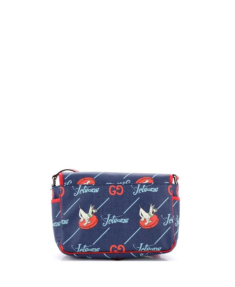 Pre-Owned Gucci x The Jetsons Flap Messenger Gg Astro Printed Coated Canvas
