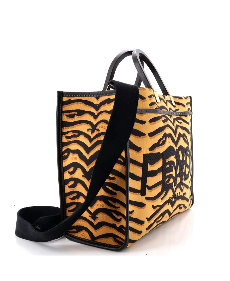 Pre-Owned Fendi Medium Sunshine Shopper Tote Printed Canvas