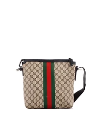 Pre-Owned Gucci Medium Web Messenger Bag Gg Coated Canvas