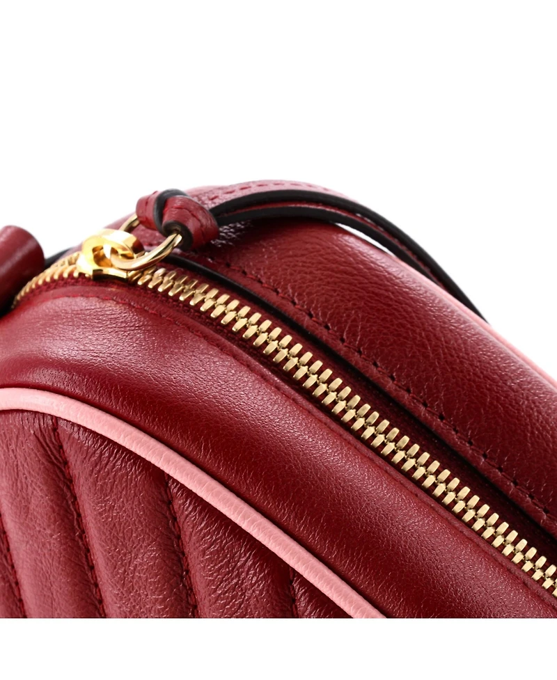 Pre-Owned Gucci Small Gg Marmont Shoulder Bag Diagonal Quilted Leather