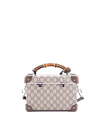Pre-Owned Gucci Bamboo Globe-Trotter Vanity Case Gg Coated Canvas