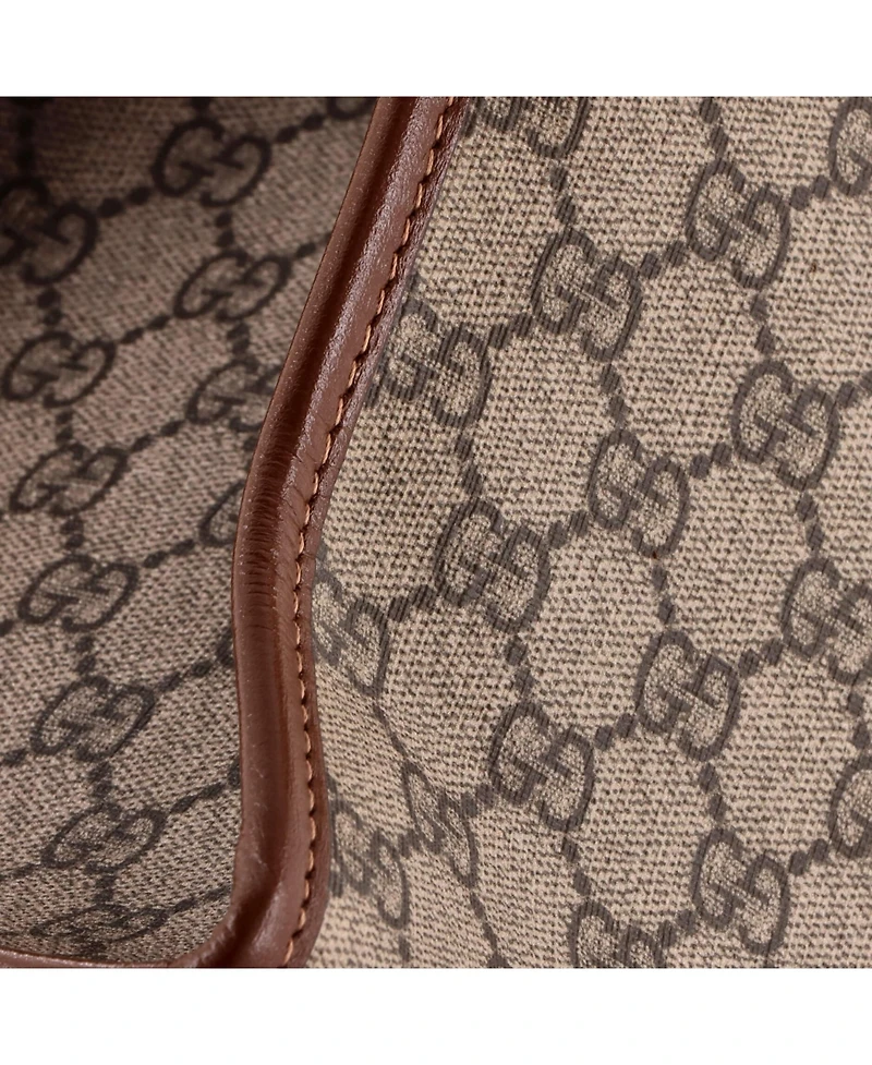 Pre-Owned Gucci Large Fake/Not Convertible Open Tote Printed Gg Coated Canvas