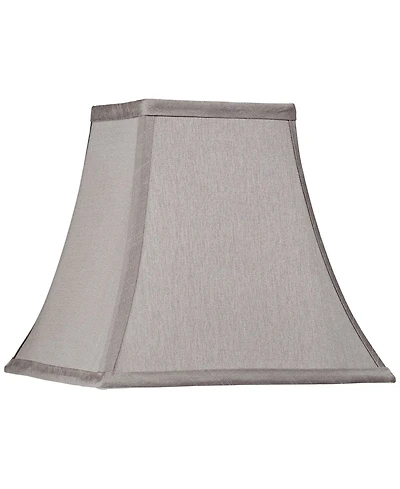 Springcrest Pewter Small Square Lamp Shade 5.25" Top 10" Bottom 9.5" High (Spider) Replacement with Harp and Finial