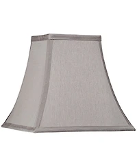 Springcrest Pewter Small Square Lamp Shade 5.25" Top 10" Bottom 9.5" High (Spider) Replacement with Harp and Finial