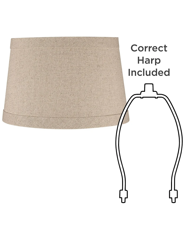 Springcrest Collection Set of 2 Hardback Drum Lamp Shades Small 10" Top x 12" Bottom x 8" High Spider with Replacement Harp and Finial Fitting