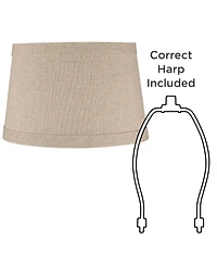 Springcrest Collection Set of 2 Hardback Drum Lamp Shades Small 10" Top x 12" Bottom x 8" High Spider with Replacement Harp and Finial Fitting