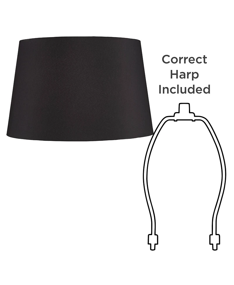 Springcrest Set of 2 Hardback Drum Lamp Shades Large 14" Top x 17" Bottom x 11" High Spider Replacement Harp Finial Fitting