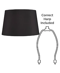 Springcrest Set of 2 Hardback Drum Lamp Shades Large 14" Top x 17" Bottom x 11" High Spider Replacement Harp Finial Fitting
