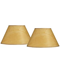 Springcrest Set of 2 Empire Lamp Shades Crinkle Paper Large 10" Top x 20" Bottom x 11" High Spider with Harp and Finial Fitting