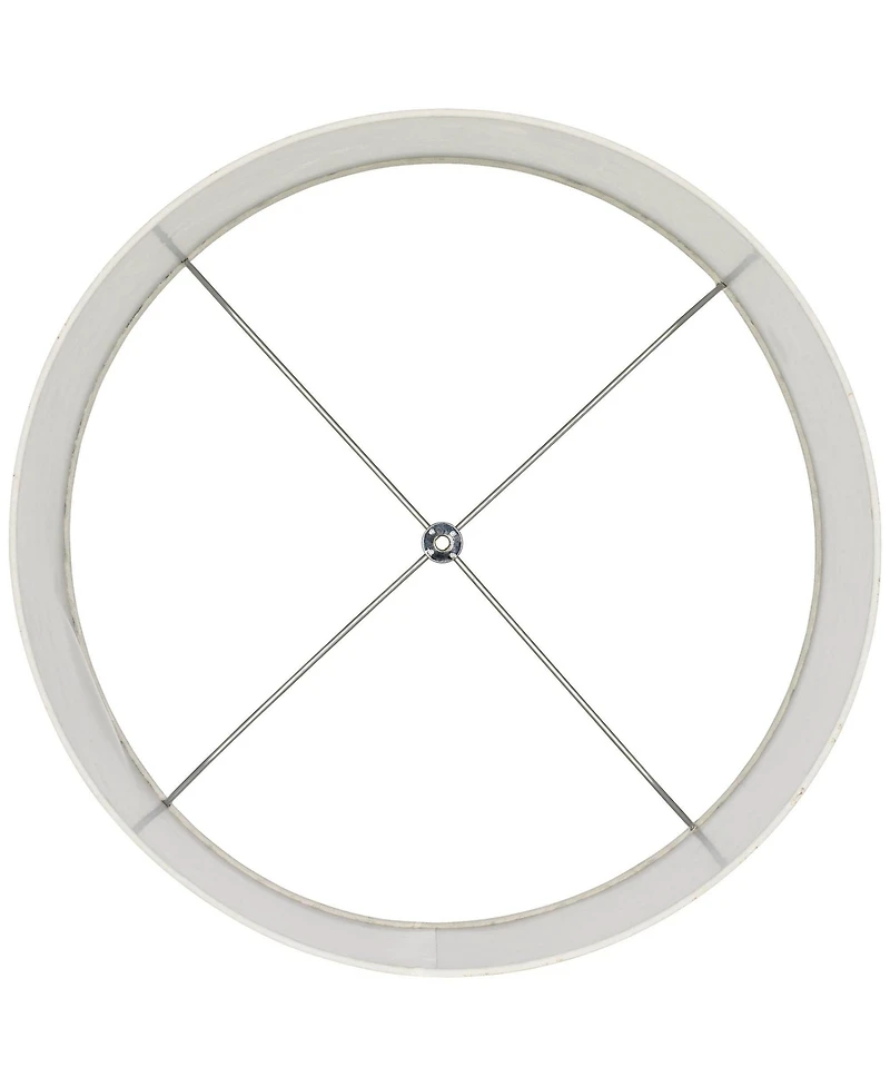 Springcrest Set of 2 Drum Lamp Shades Embroidered Medium 16" Top x 16" Bottom x 11" High Spider Harp and Finial Fitting