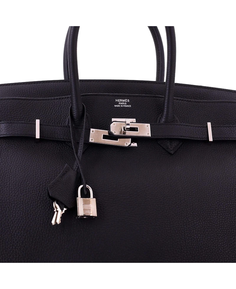 Pre-Owned HERMES Birkin 35 Handbag Black Togo with Palladium Hardware