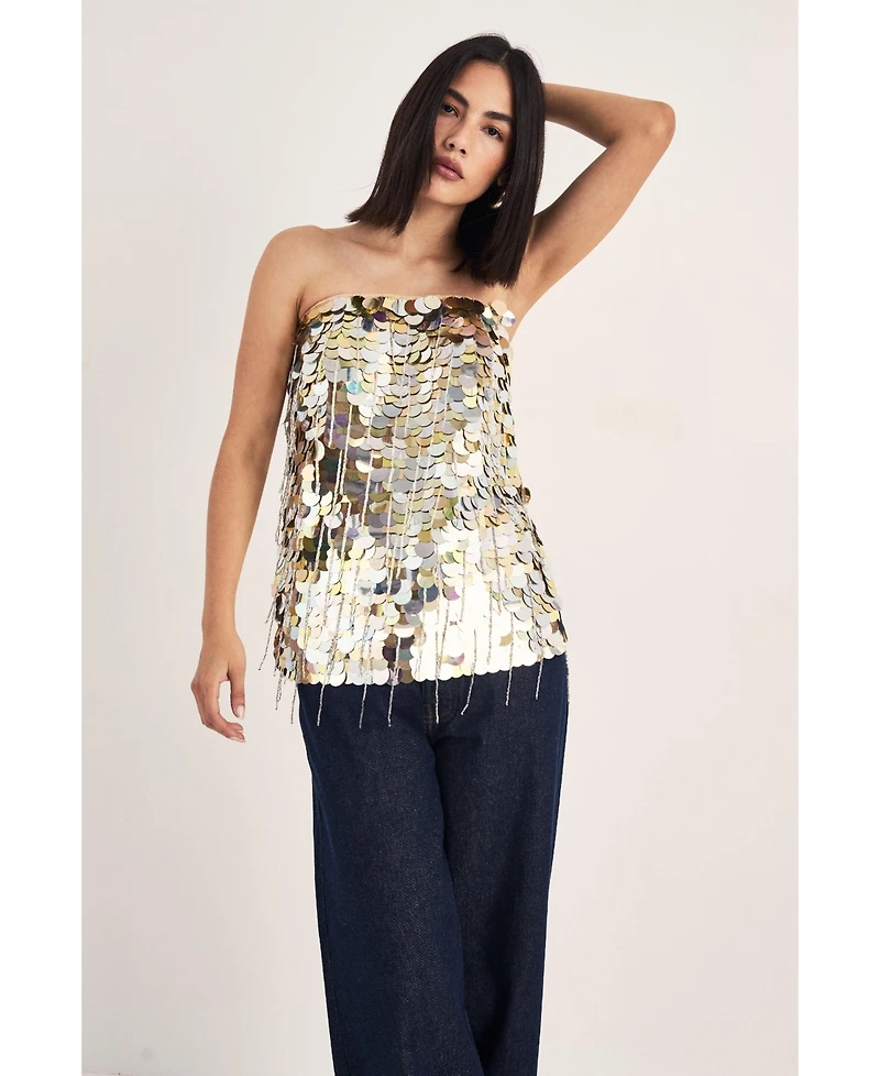 Nasty Gal Women's Disc Tassel Bandeau Top