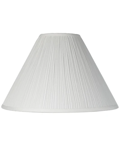 Springcrest 6" Top x 18" Bottom x 11 1/4" High x 12 3/4" Slant Lamp Shade Replacement Ivory Mushroom Pleated Spider Harp Finial