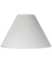 Springcrest 6" Top x 18" Bottom x 11 1/4" High x 12 3/4" Slant Lamp Shade Replacement Ivory Mushroom Pleated Spider Harp Finial