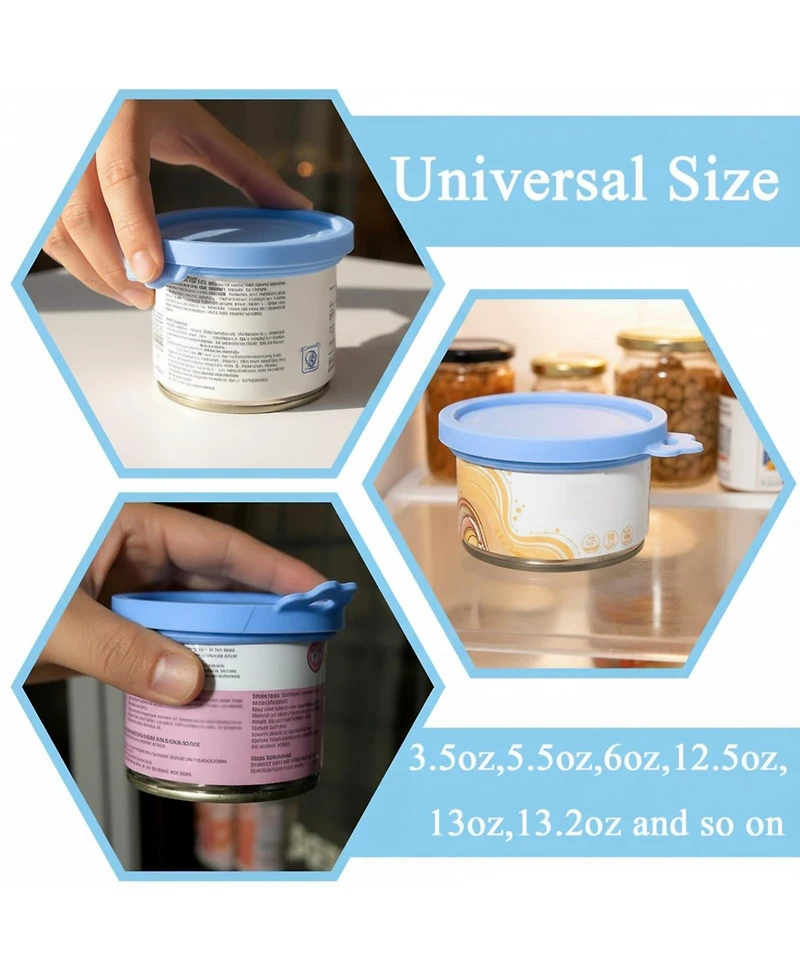 Aronkl 3 Pet Food Can Lids and 1 Spoon Silicone Universal Airtight Reusable Opener Spatula