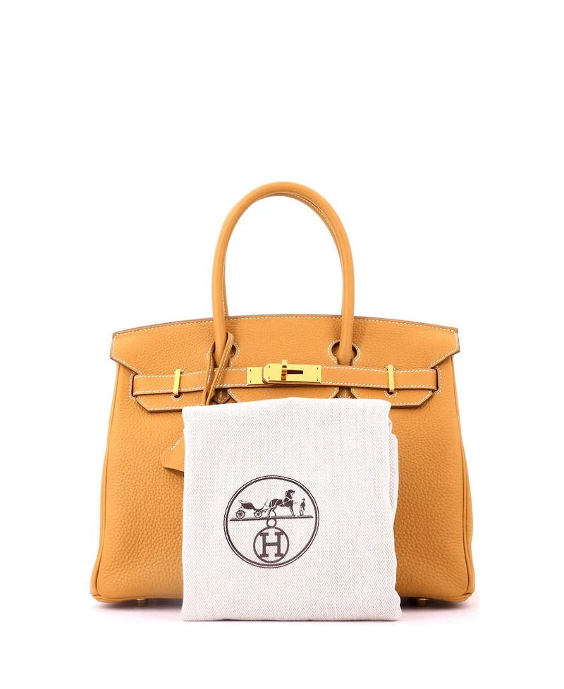 Pre-Owned HERMES Birkin 30 Handbag Brown Togo with Gold Hardware