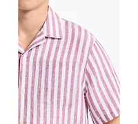 Michael Kors Men's Striped Camp-Collar Shirt