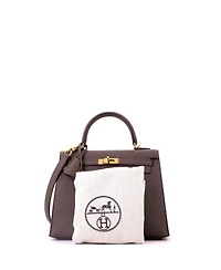 Pre-Owned HERMES Kelly 25 Handbag Grey Epsom with Gold Hardware