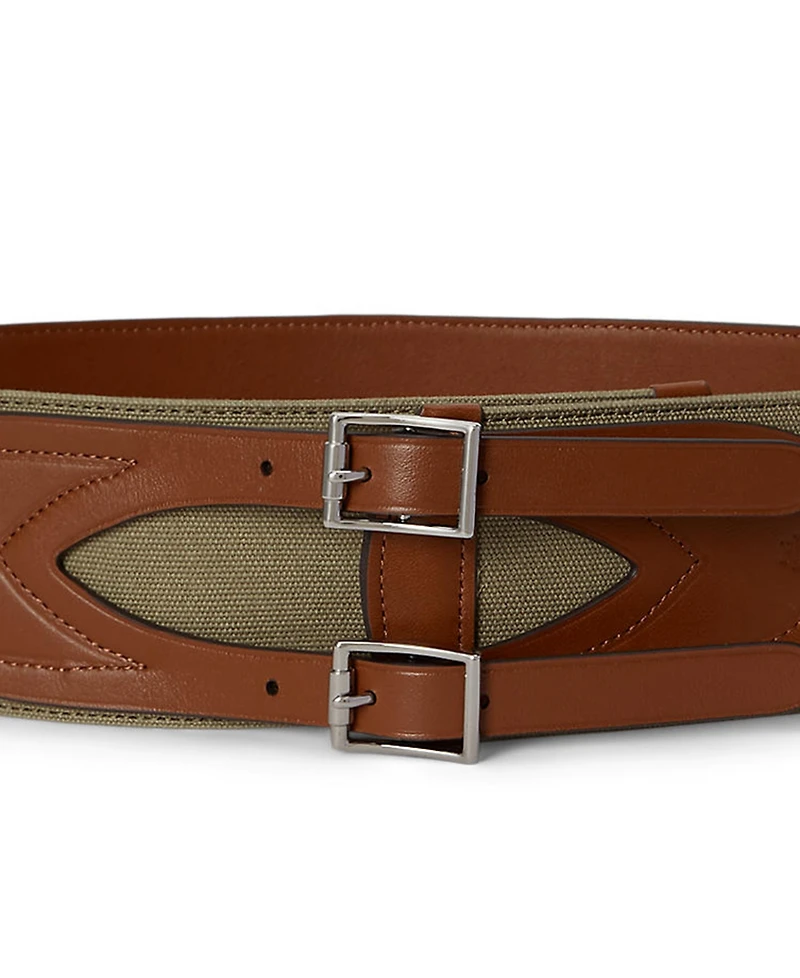 Lauren Ralph Women's Double-Buckle Wide Belt