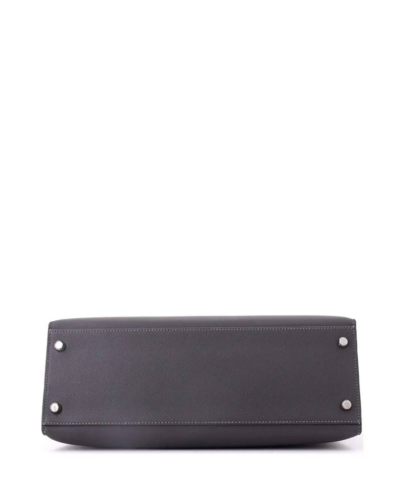 Pre-Owned Hermes Kelly Handbag Epsom with Palladium Hardware