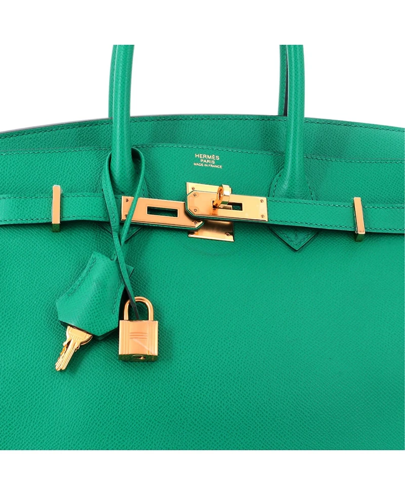 Pre-Owned HERMES Birkin 30 Handbag Green Epsom with Gold Hardware