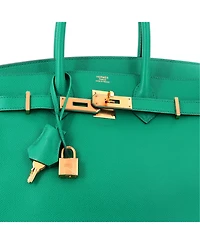 Pre-Owned HERMES Birkin 30 Handbag Green Epsom with Gold Hardware