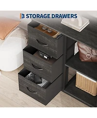 gaomon 3 fabric file cabinet and printer stand with open shelf steel frame-compact under desk organizer.