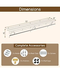 Sugift Closet Shelves Wall Mounted with Hanging Rod for Laundry Room