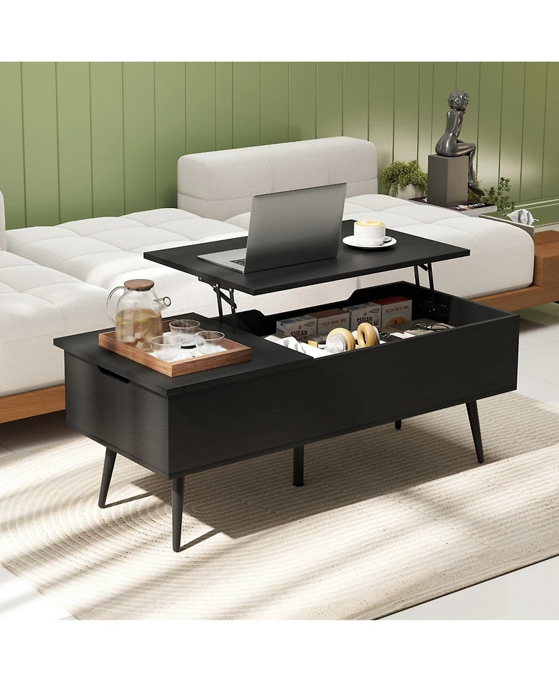 Sugift 47 Lift Top Coffee Table with Hidden Storage Compartments
