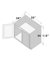 Boyel Living W33" Full Height Door Base Cabinet with Full Overlay Hdf Door and Dovetail Drawer