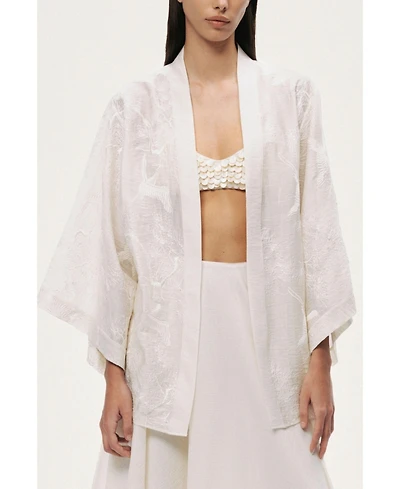 Nocturne Women's Textured Jacquard Kimono