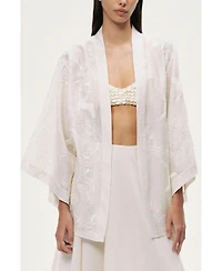 Nocturne Women's Textured Jacquard Kimono