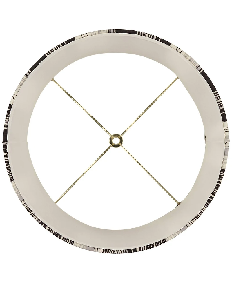 Springcrest Esbjerg 13" Top x 14" Bottom x 10" High x 10" Slant Print Lamp Shade Replacement Drum Monochrome Washer Harp Finial