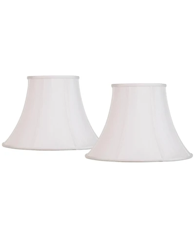 Springcrest Imperial Shade Set of 2 Bell Lamp Shades White Large 9" Top x 18" Bottom x 13" Slant x 12.5" High Spider with Replacement