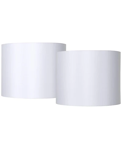 Springcrest Set of 2 Drum Lamp Shades Medium 14" Top x 14" Bottom x 11" High Spider with Replacement Harp and Finial Fitting