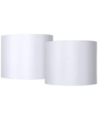 Springcrest Set of 2 Drum Lamp Shades Medium 14" Top x 14" Bottom x 11" High Spider with Replacement Harp and Finial Fitting