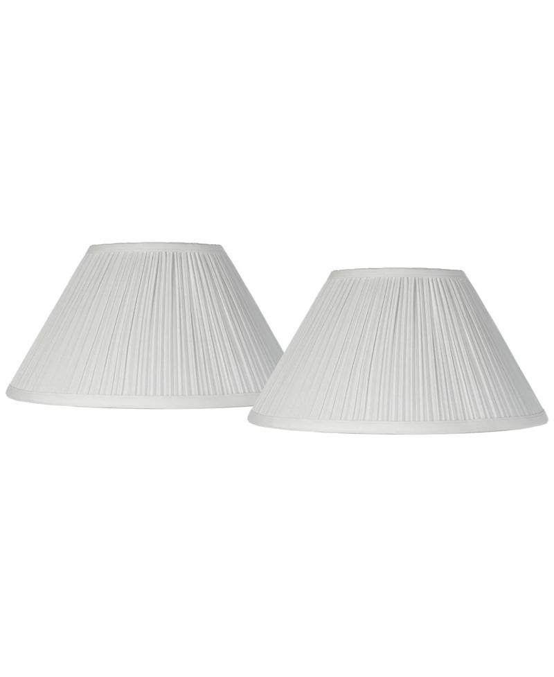 Springcrest Set of 2 Pleated Empire Lamp Shades Medium Spider Harp and Finial Fitting