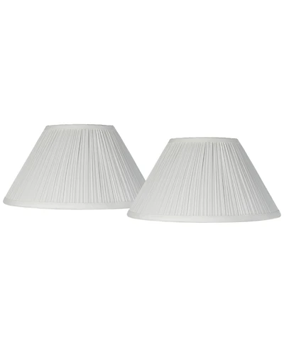 Springcrest Set of 2 Pleated Empire Lamp Shades Medium Spider Harp and Finial Fitting