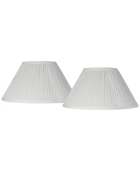 Springcrest Set of 2 Pleated Empire Lamp Shades Medium Spider Harp and Finial Fitting