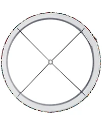 Springcrest Set of 2 Drum Print Lamp Shades Bohemian Medium 15" Top x 15" Bottom x 11" High Spider Harp Finial Fitting