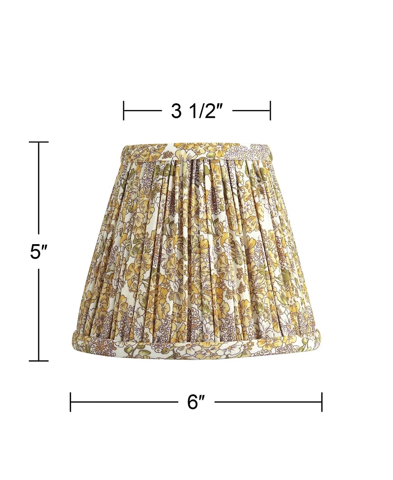 Springcrest 3 1/2" Top x " Bottom x 5" High x 5" Slant Print Lamp Shade Replacement Set of Pleated Clip On Candelabra